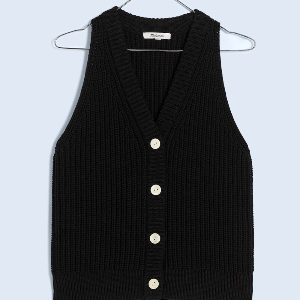 NWT Black Madewell Cutaway Sweater Vest | Small